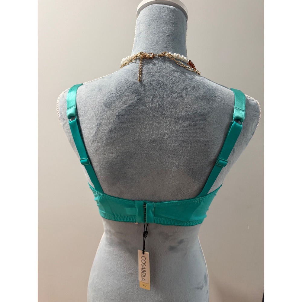 Cosabella Courtney Addy Green Sheer Lace Demi Underwire Bra 36G - Picture 10 of 13